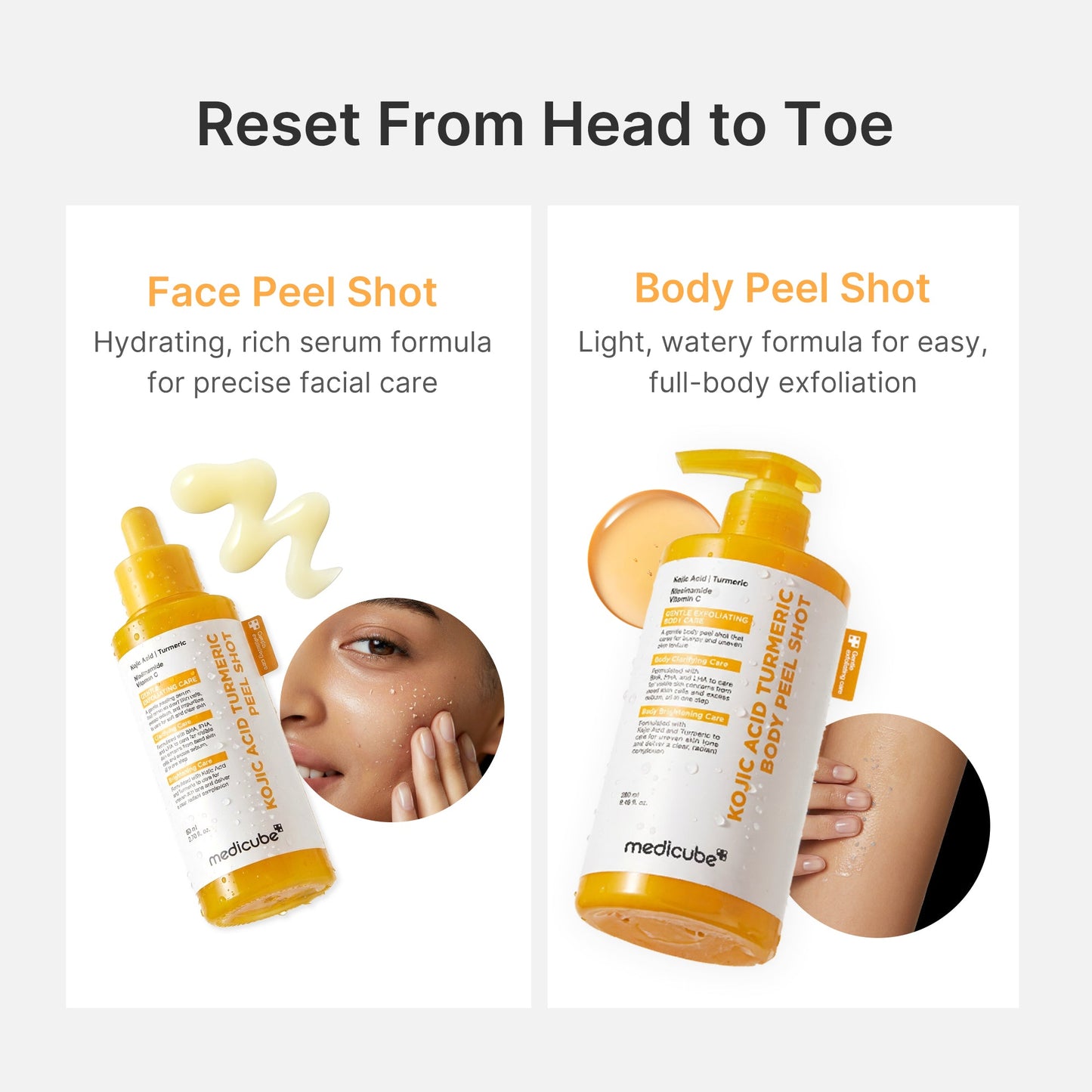 Kojic Acid Turmeric Body Peel Shot for Convenient At Home Skin Care