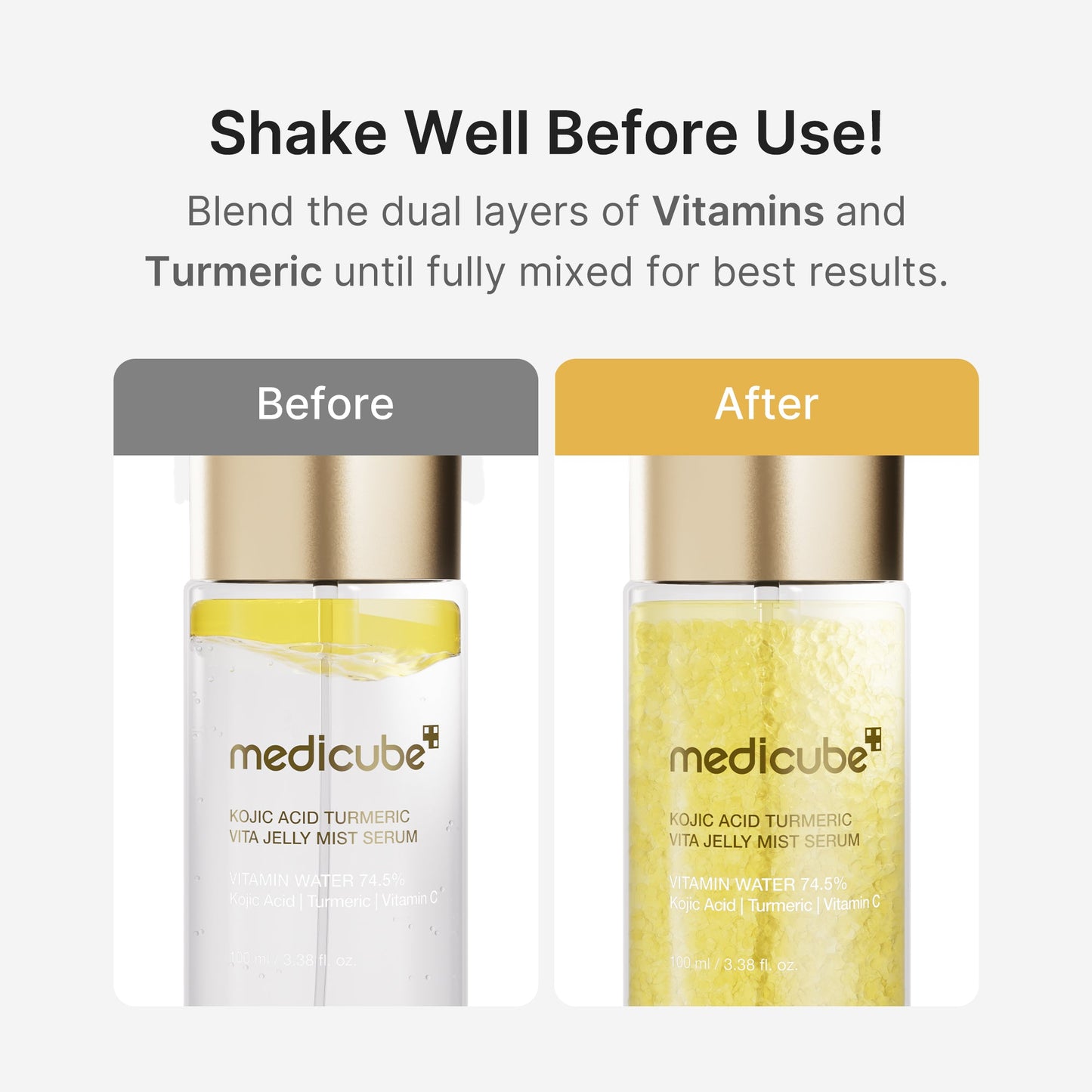 Kojic Acid Turmeric Vitamin Gold Jelly Mist Serum for Lightweight Everyday Skin Prep