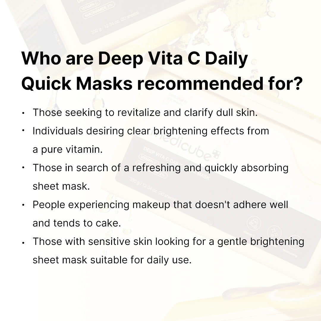 Deep Vita C Daily Quick Masks for Weekly Moisture Focused Routine