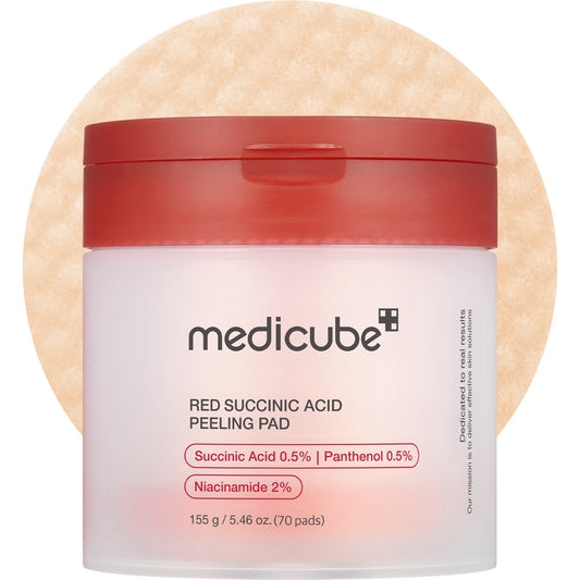 Red Succinic Acid Panthenol Pads for Gentle Daily Toning Care