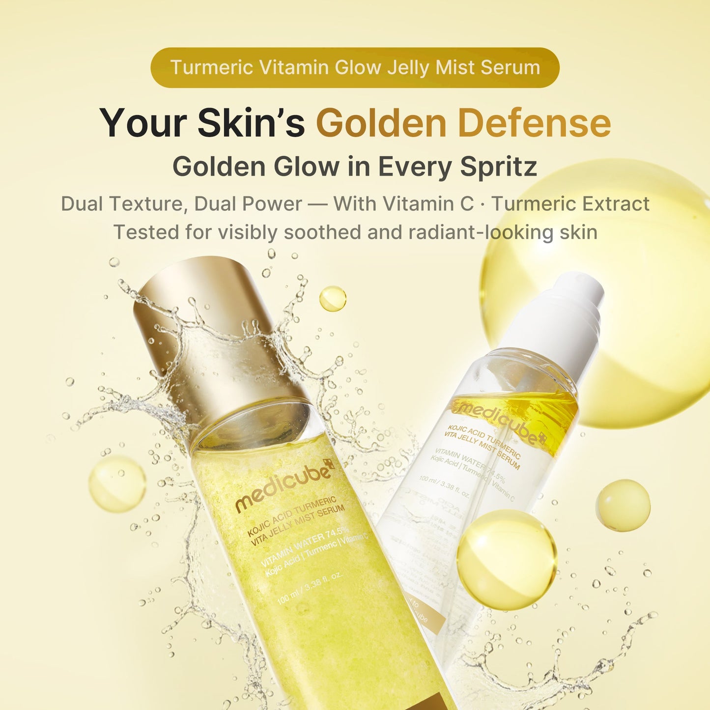 Kojic Acid Turmeric Vitamin Gold Jelly Mist Serum for Lightweight Everyday Skin Prep
