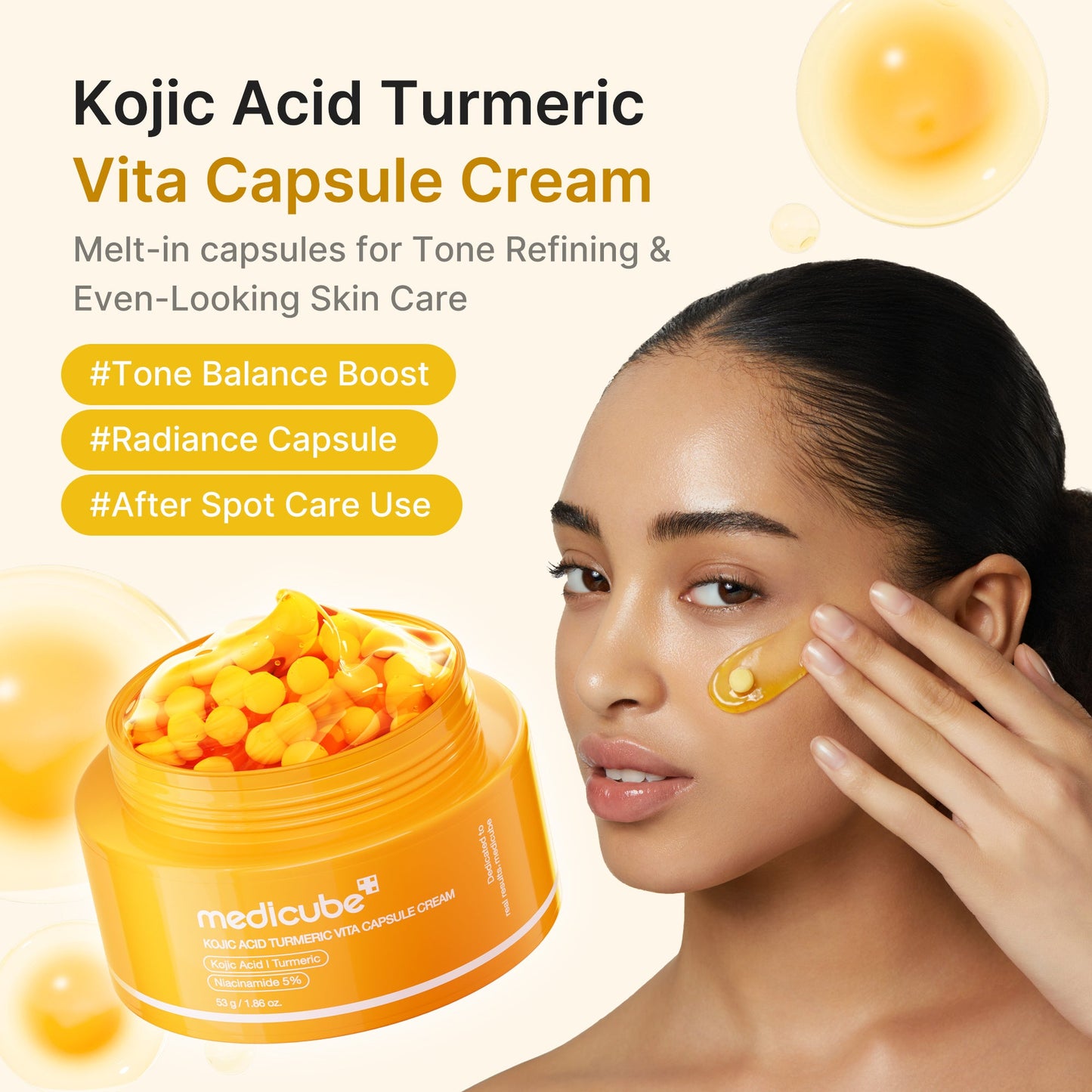 Kojic Acid Turmeric Vita Capsule Cream for Daily Moisture and Comfort Routine