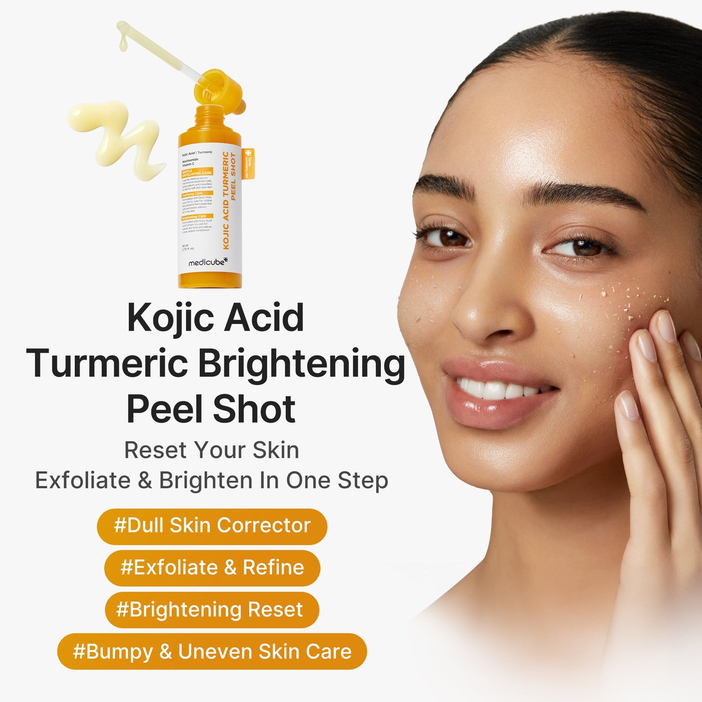 Kojic Acid Turmeric Peel Shot with Convenient At Home Skin Care