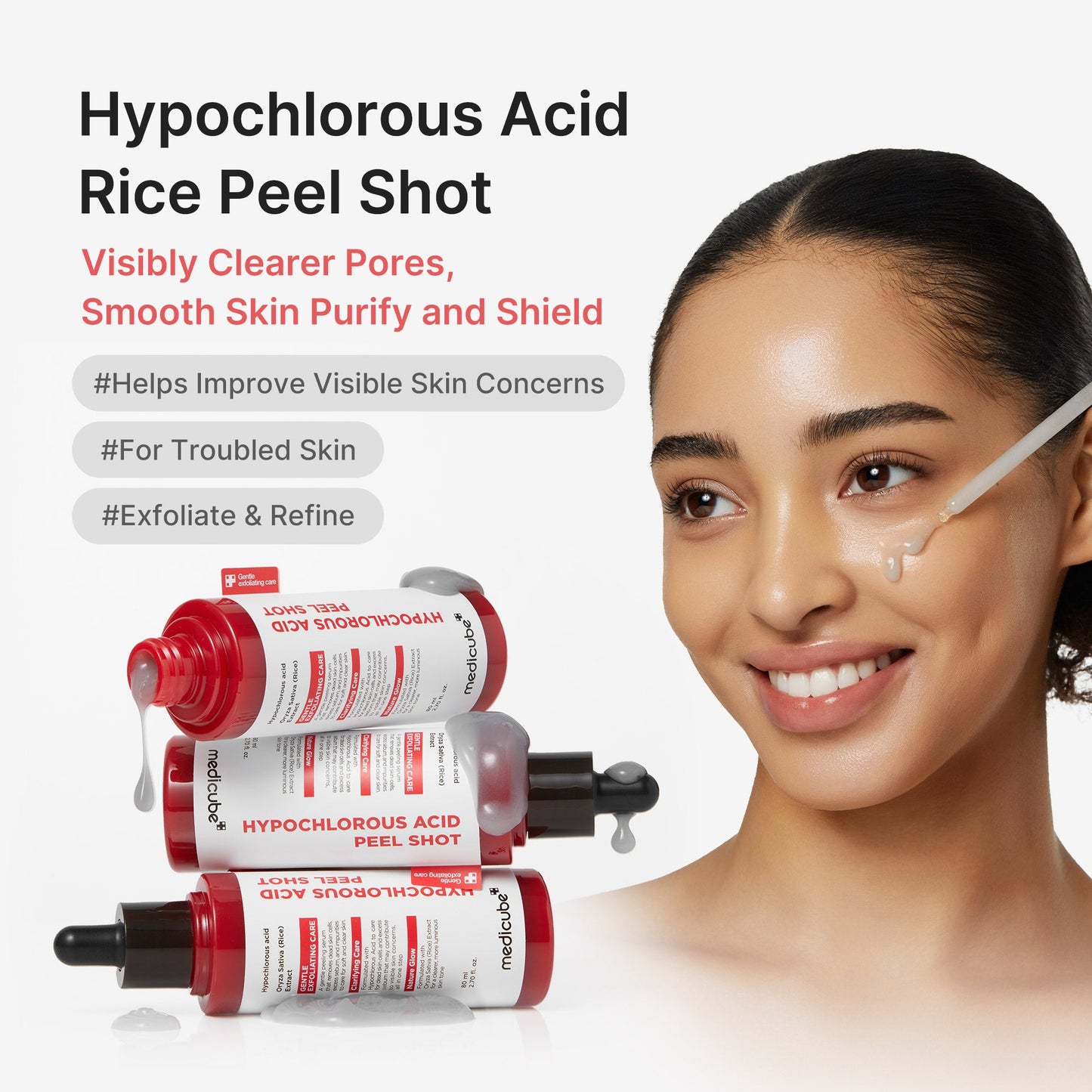 Hypochlorous Acid Rice Peel Shot for Convenient At Home Skin Care