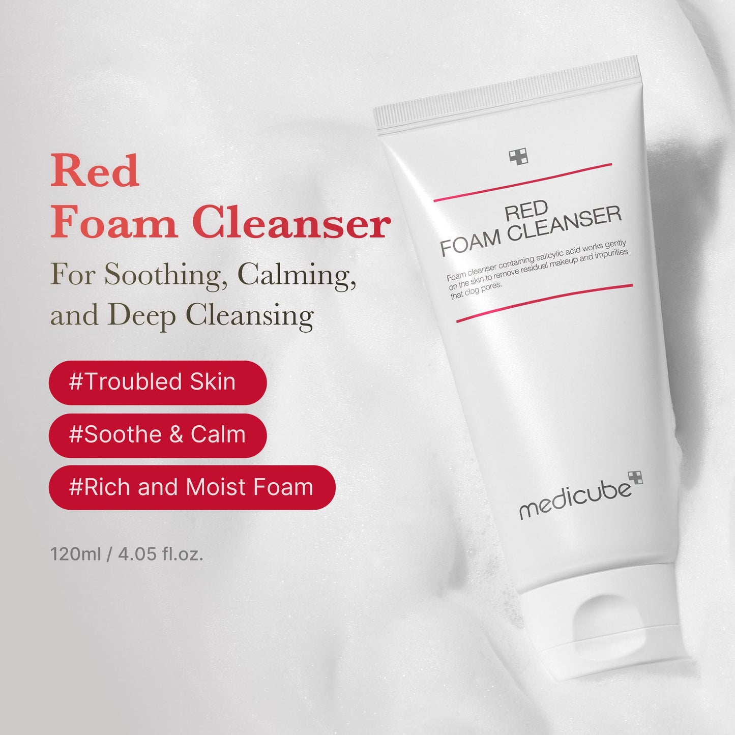 Red Foam Cleanser for Gentle Everyday Cleansing