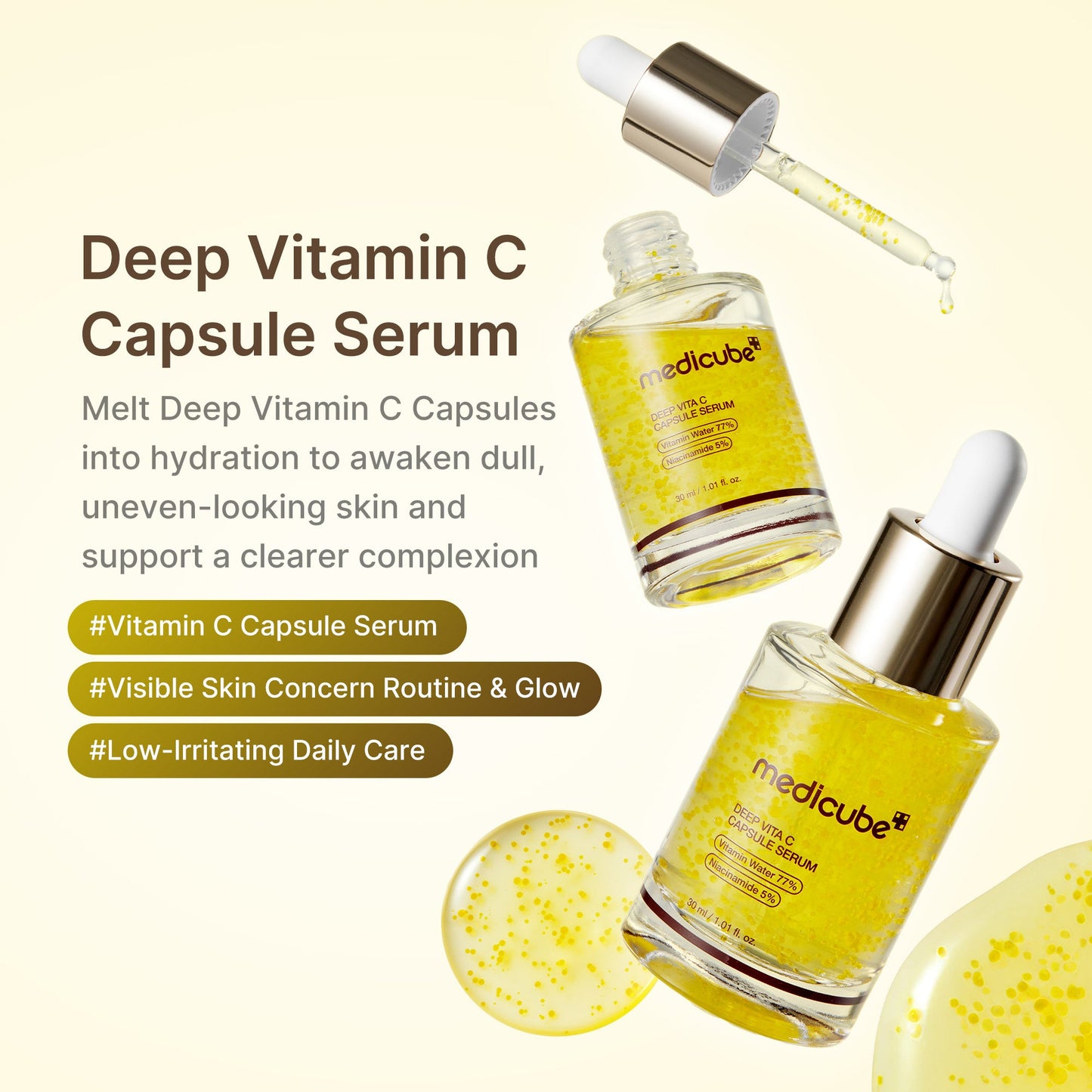 Deep Vitamin C Capsule Serum for a Smooth Radiant Looking Finish