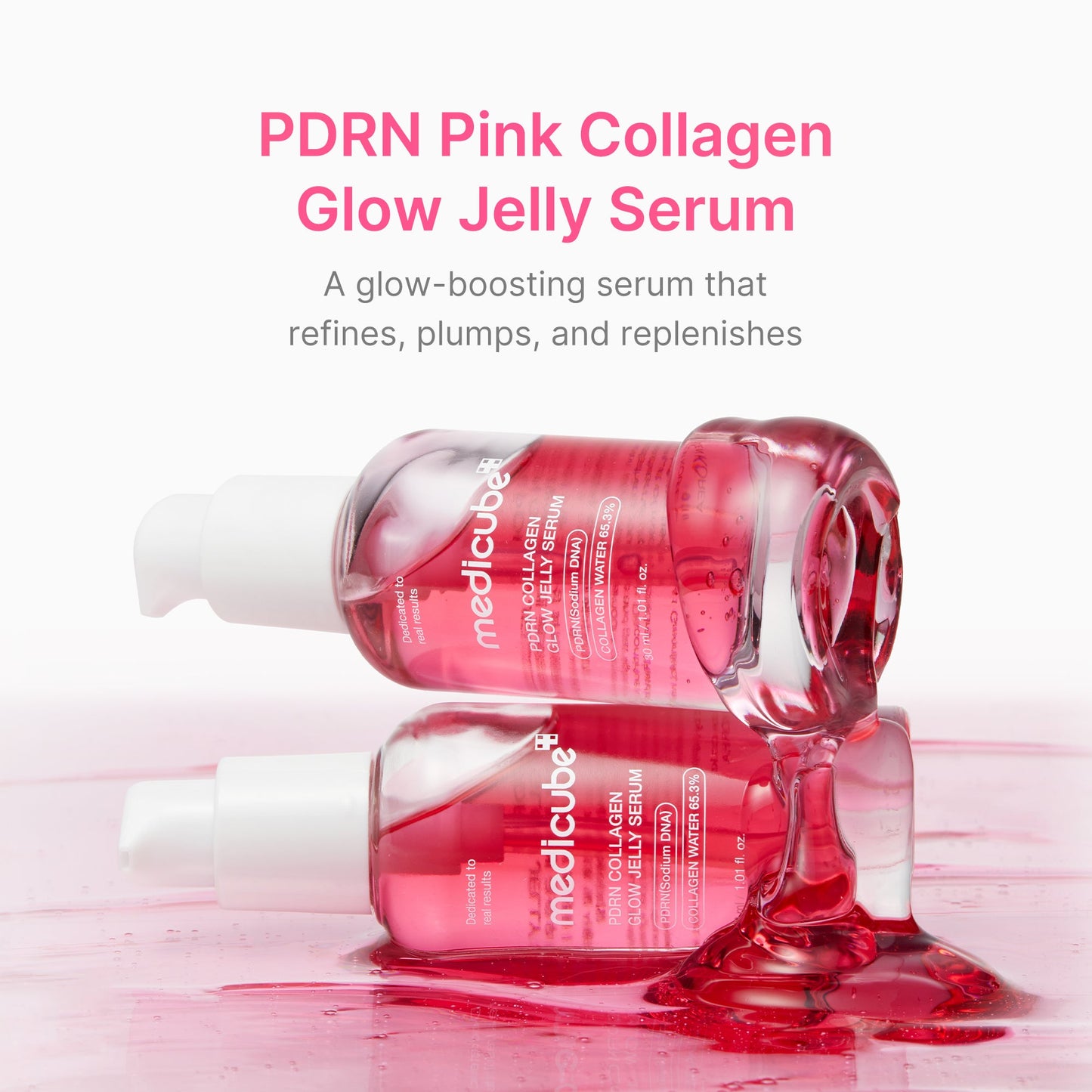 PDRN Pink Collagen Glow Jelly Serum with a Smooth Radiant Looking Finish