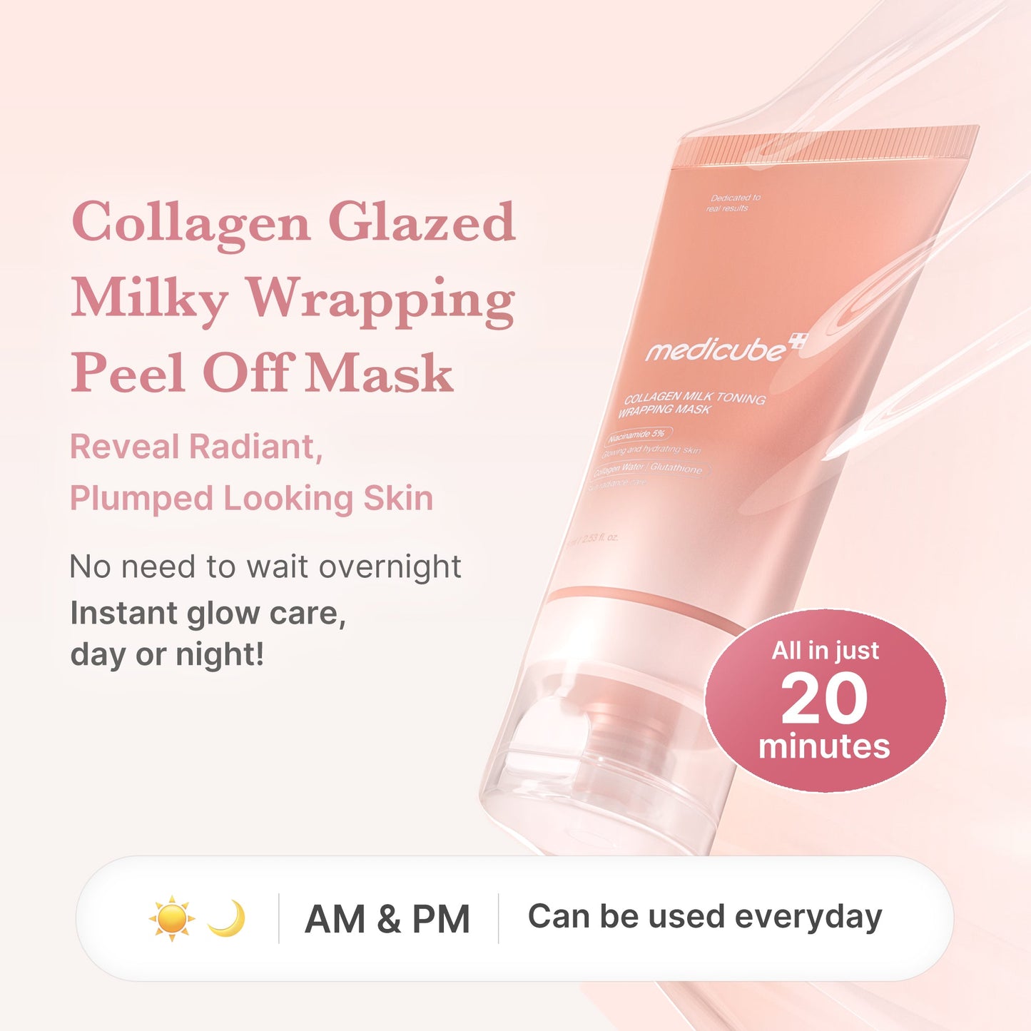 Collagen Milky Glow Daytime Wrapping Mask with Weekly Moisture Focused Care