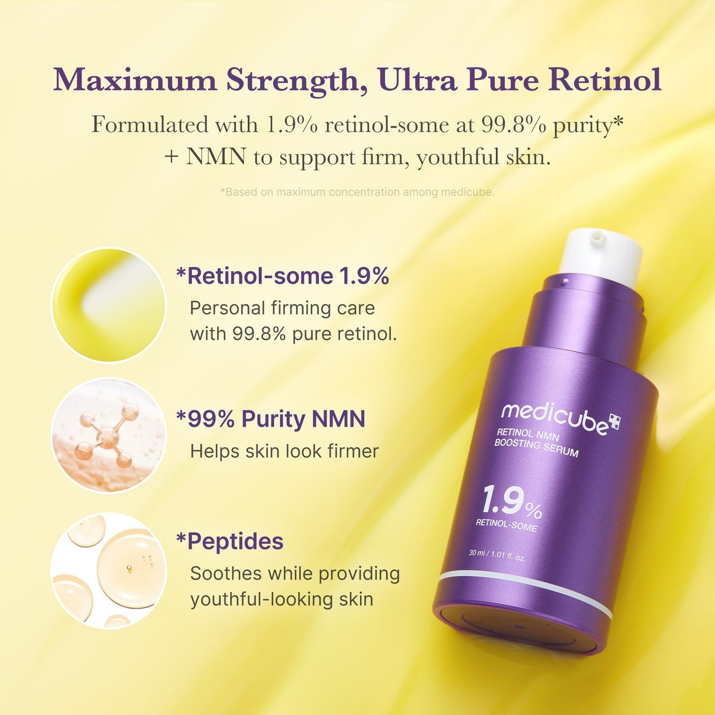Retinol NMN Boosting Serum with a Smooth Radiant Looking Finish