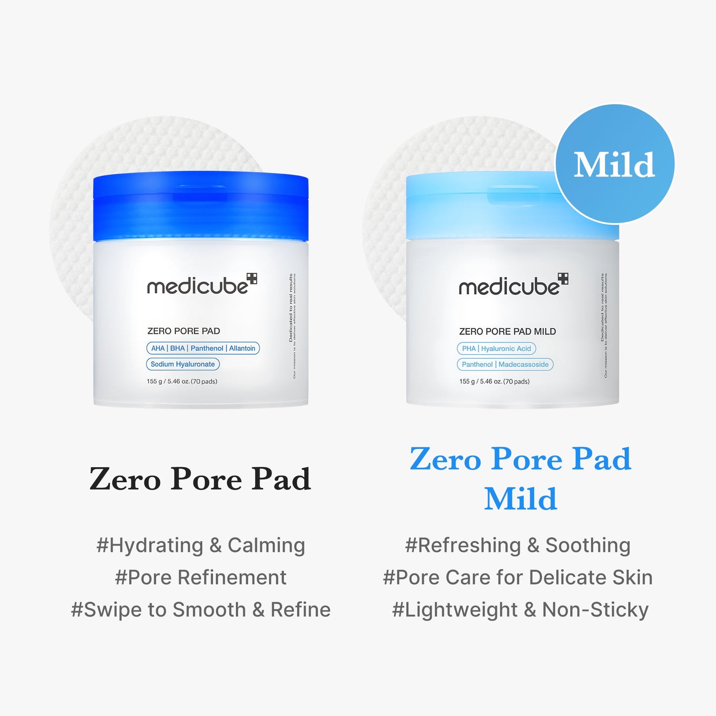 Zero Pore Madecassoside Pads Mild for Gentle Daily Toning Care
