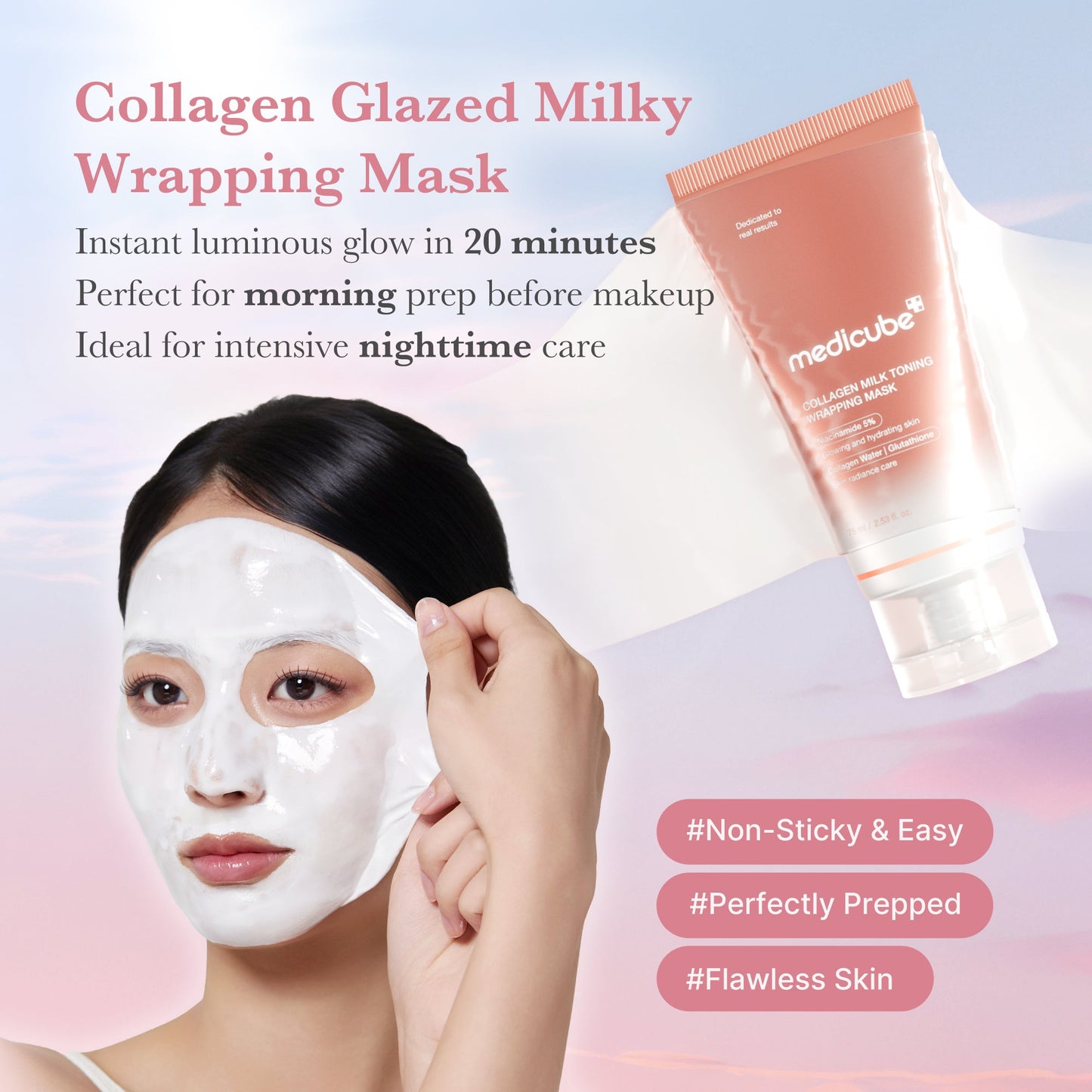 Collagen Milky Glow Daytime Wrapping Mask with Weekly Moisture Focused Care