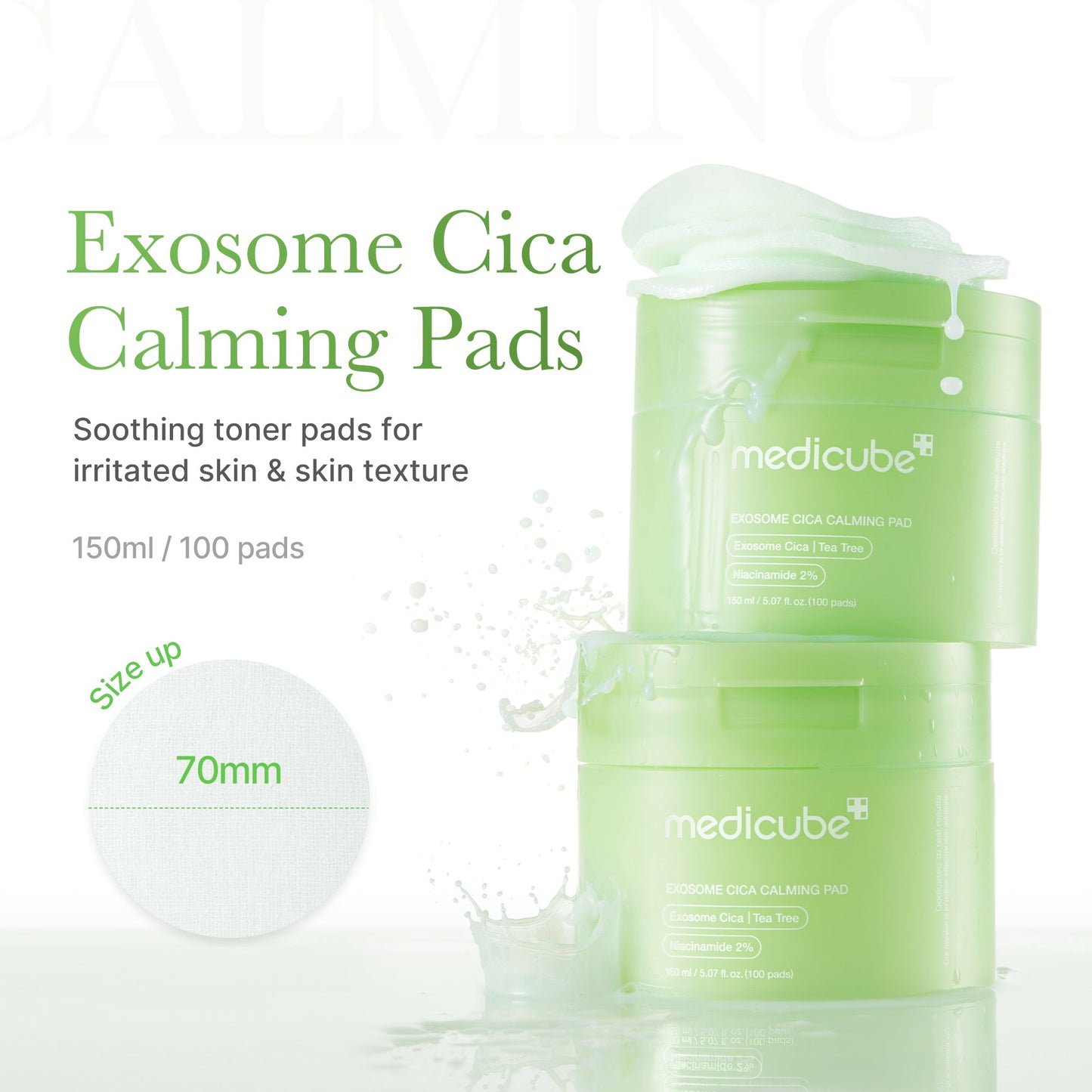 Exosome Cica Calming Toner Pads with Gentle Daily Toning Care