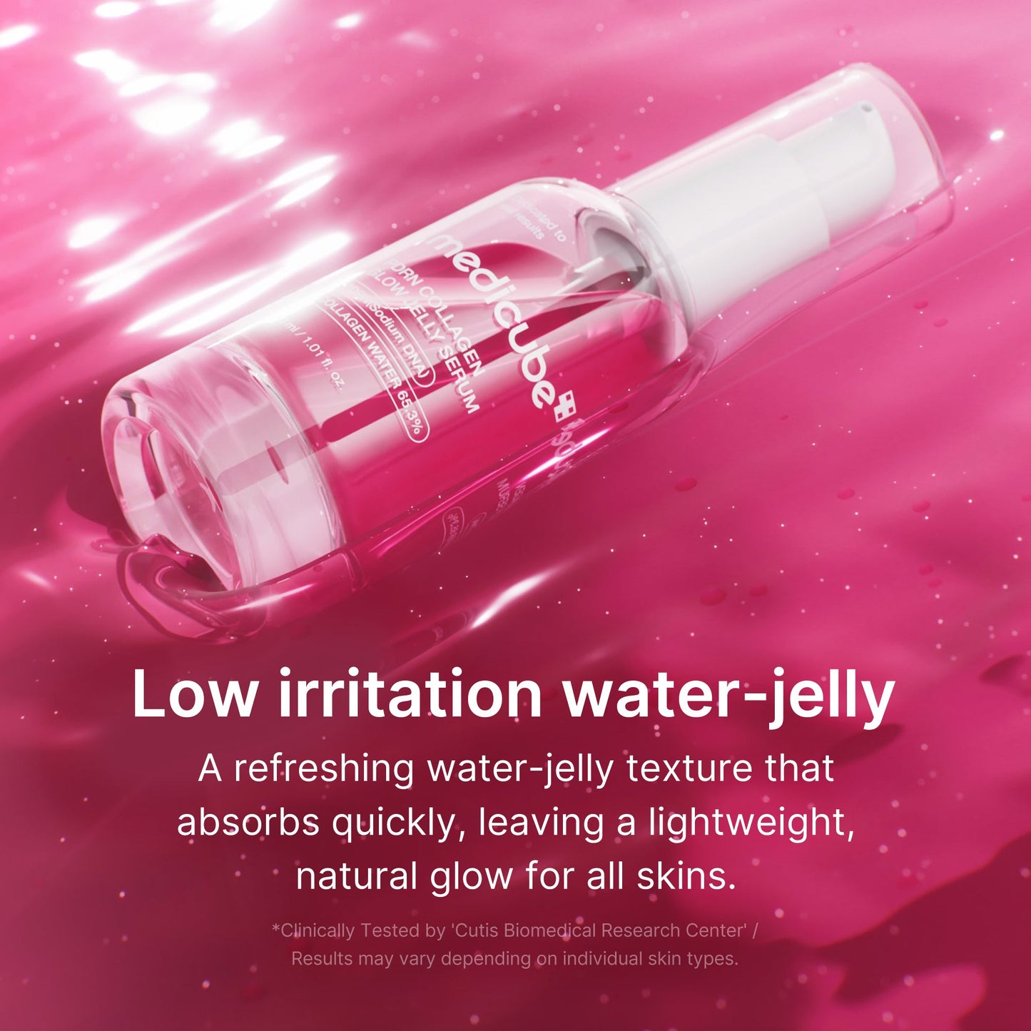 PDRN Pink Collagen Glow Jelly Serum with a Smooth Radiant Looking Finish
