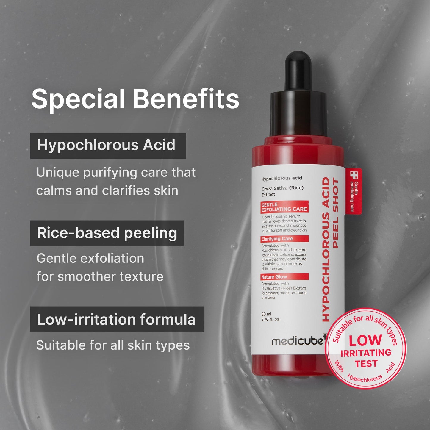 Hypochlorous Acid Rice Peel Shot for Convenient At Home Skin Care