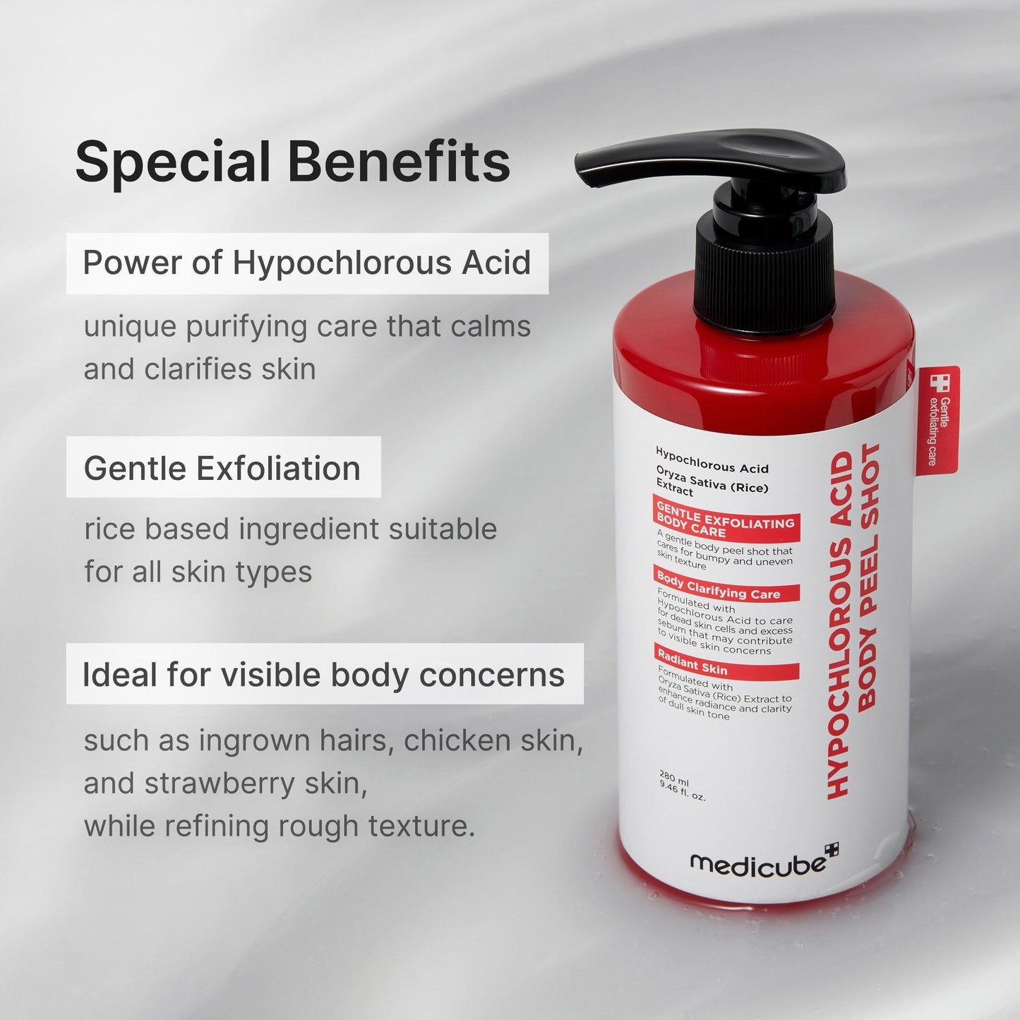 Hypochlorous Acid Rice Body Peel Shot for Convenient At Home Skin Routine