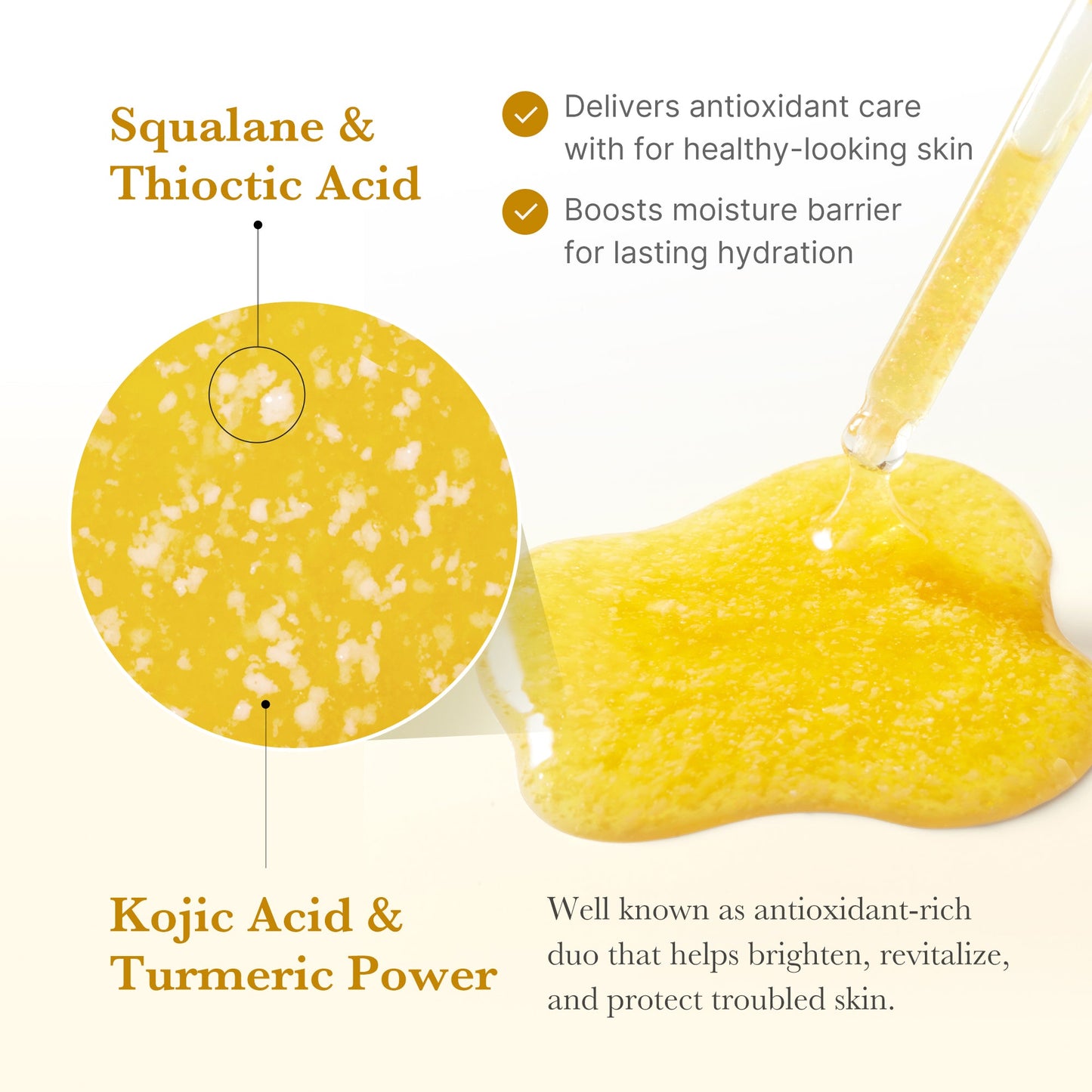 Kojic Acid Turmeric Capsule Serum for a Smooth Radiant Looking Finish
