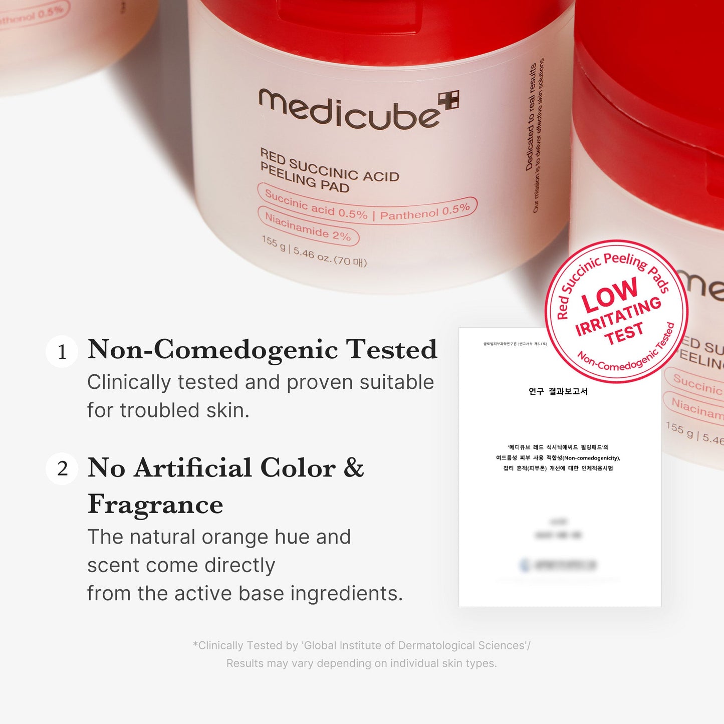 Red Succinic Acid Panthenol Pads for Gentle Daily Toning Care
