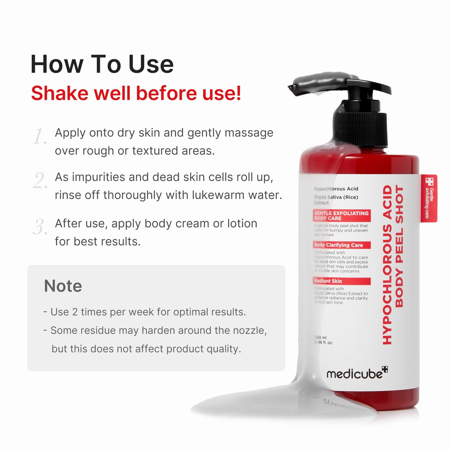 Hypochlorous Acid Rice Body Peel Shot for Convenient At Home Skin Routine