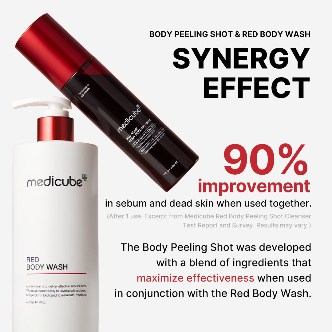 Red Body Peeling Shot Cleanser with Convenient At Home Skin Care