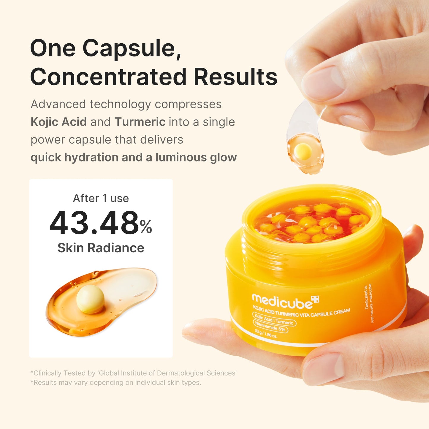 Kojic Acid Turmeric Vita Capsule Cream for Daily Moisture and Comfort Routine