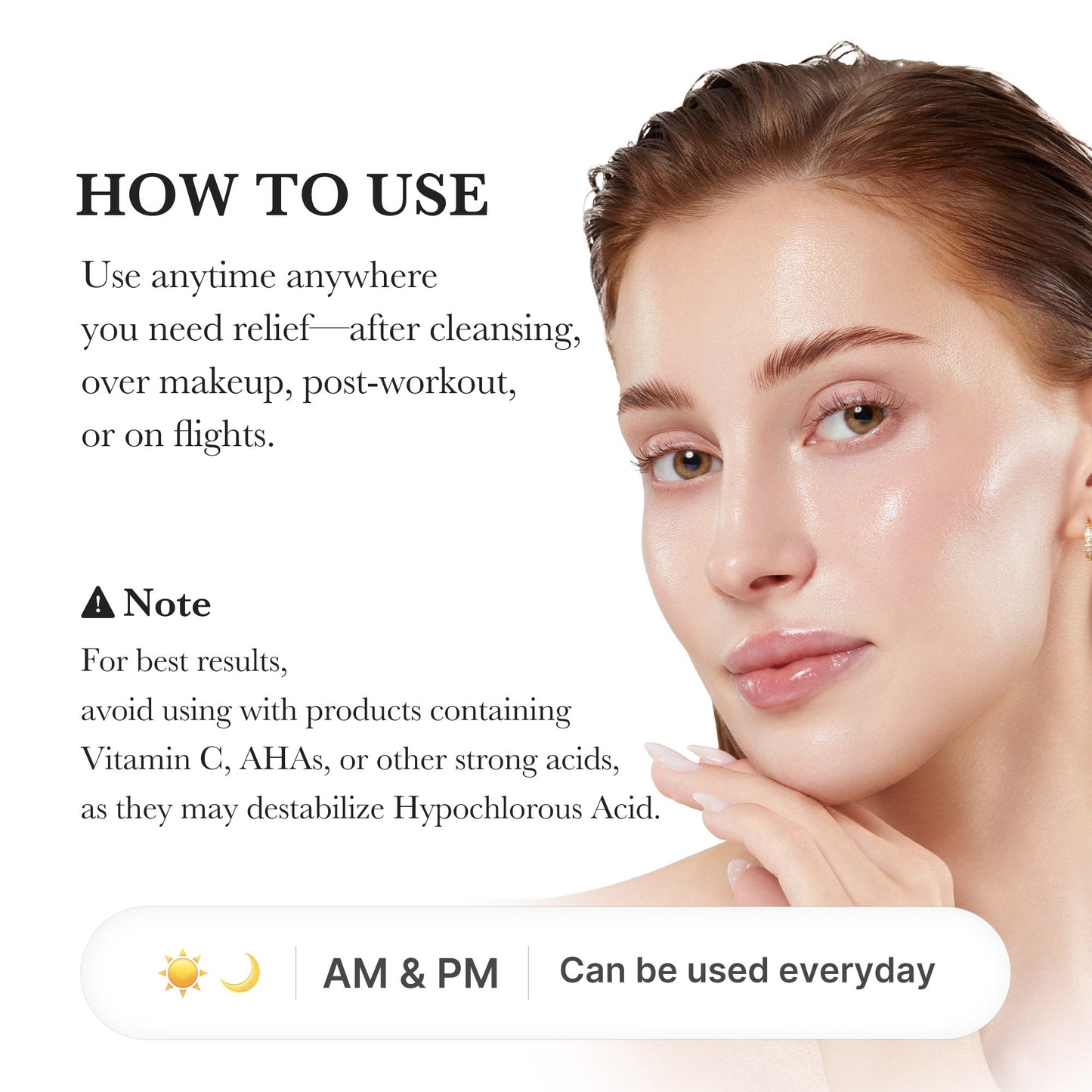 Hypochlorous Acid Power Soothing Spray for Lightweight Daily Skin Prep
