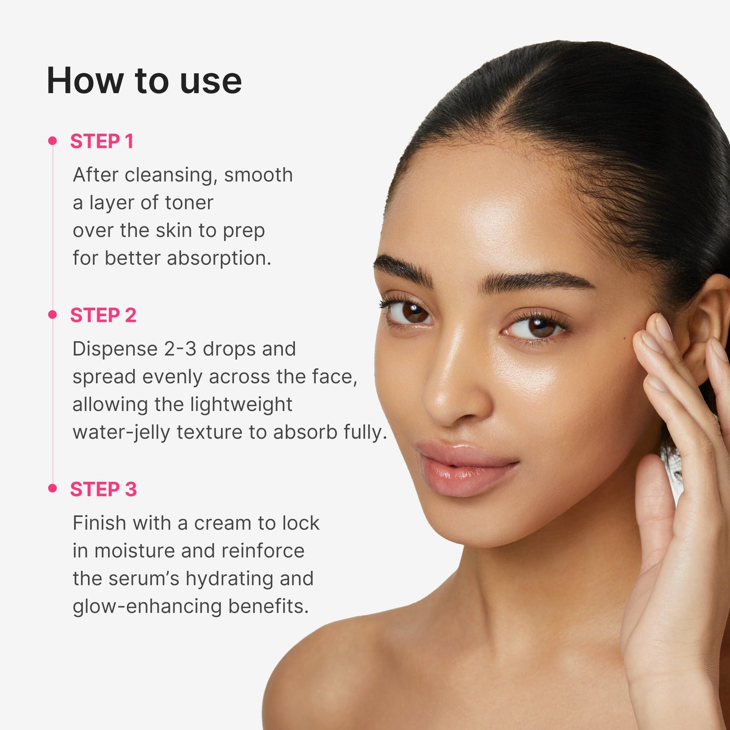 PDRN Pink Collagen Glow Jelly Serum with a Smooth Radiant Looking Finish