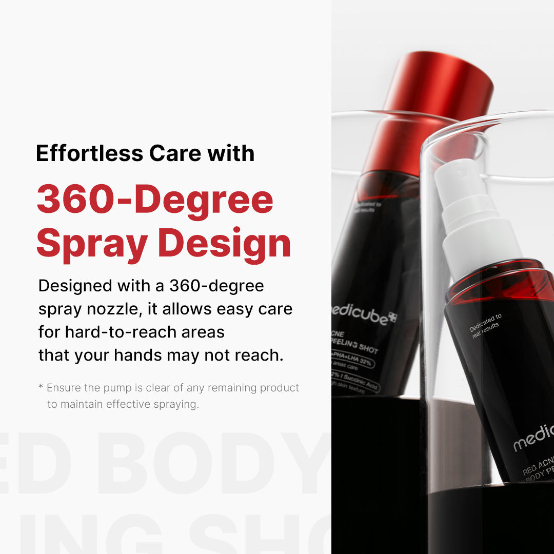 Red Body Peeling Shot Cleanser with Convenient At Home Skin Care