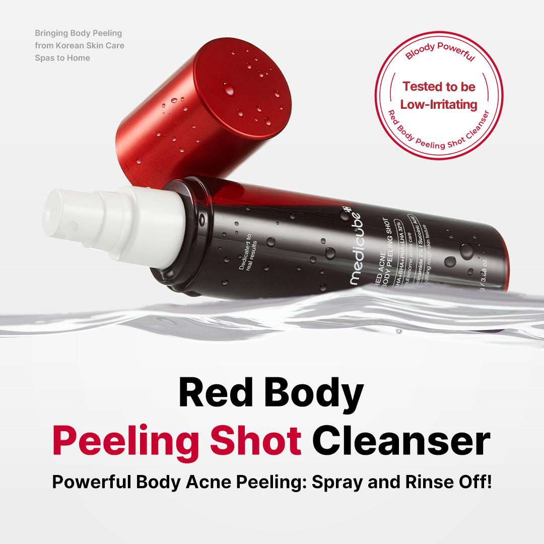 Red Body Peeling Shot Cleanser with Convenient At Home Skin Care