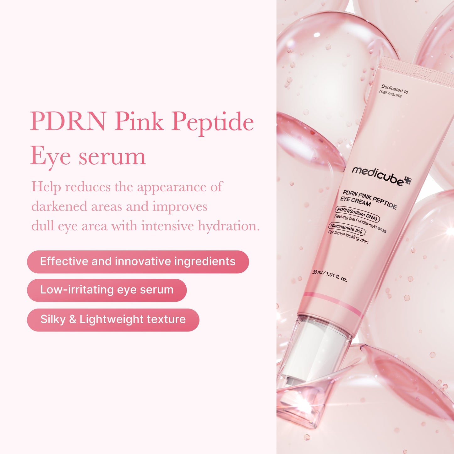 PDRN Pink Peptide Eye Cream with Gentle Daily Eye Area Care