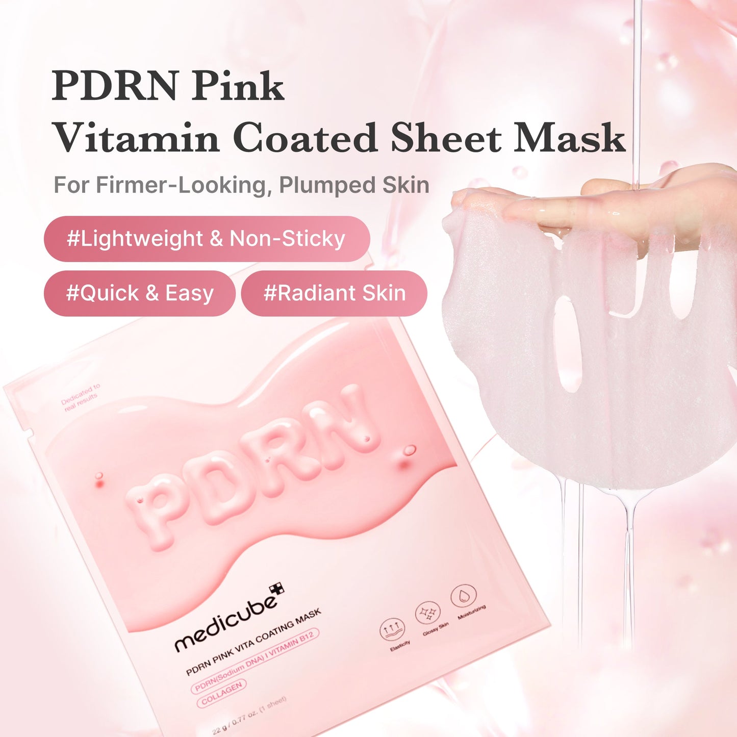 PDRN Pink Vita Coating Sheet Mask for Weekly Moisture Focused Care