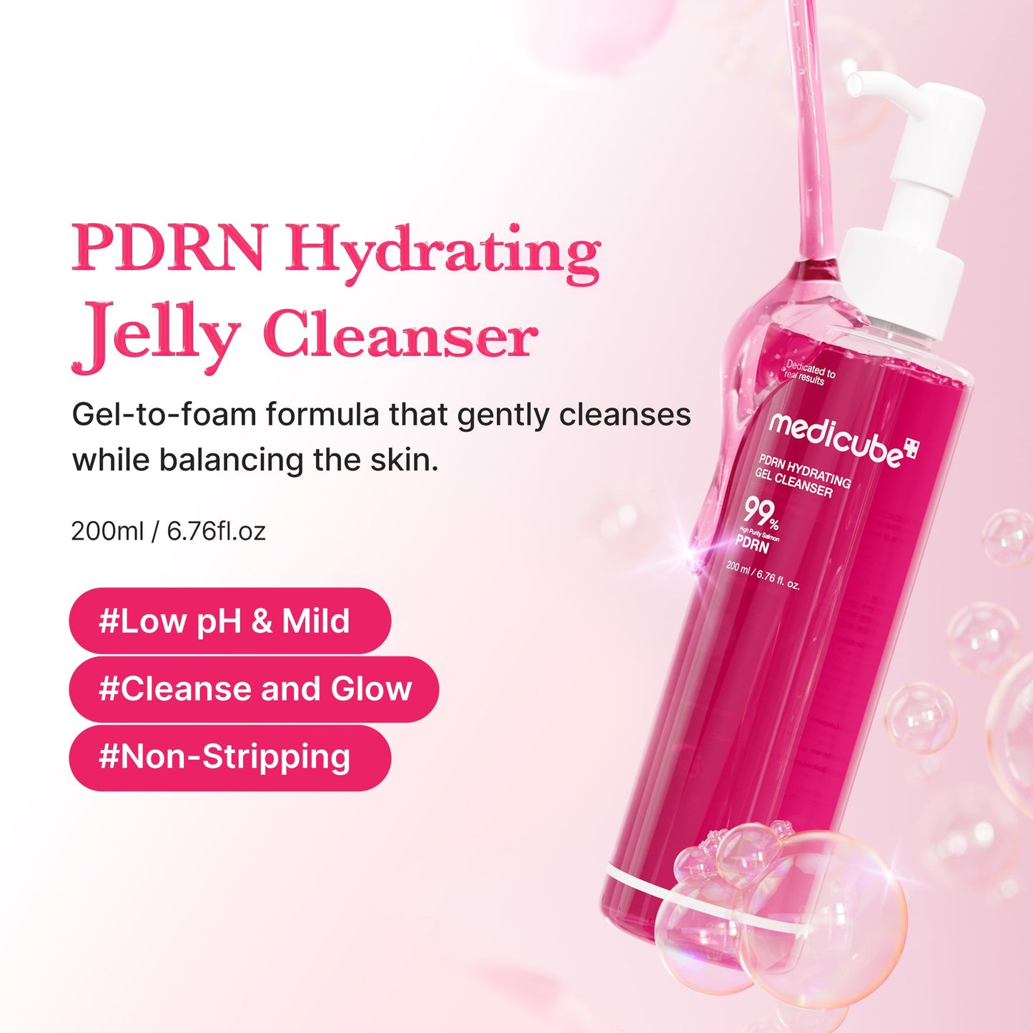 PDRN Pink Gel Cleanser with Gentle Everyday Cleansing