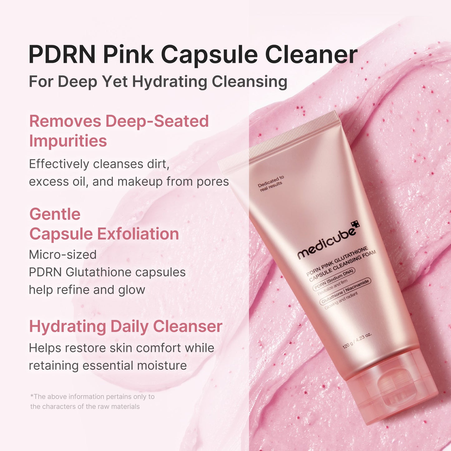 PDRN Pink Glutathione Capsule Foam Cleanser for Gentle Everyday Cleansing