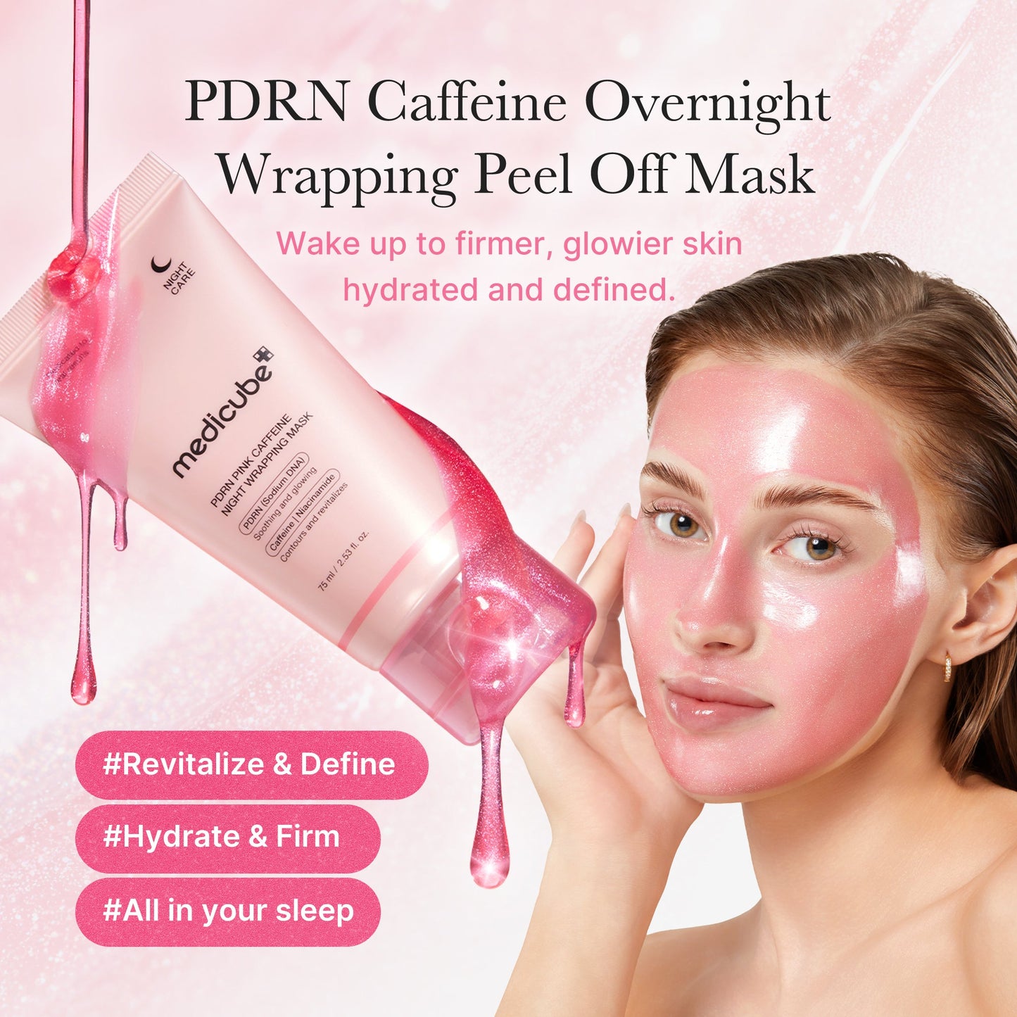 PDRN Pink Caffeine Overnight Wrapping Mask for Weekly Moisture Focused Care