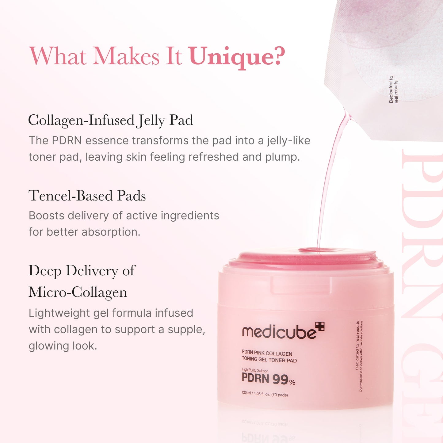 PDRN Pink Collagen Gel Toner Pad for Gentle Daily Toning Care