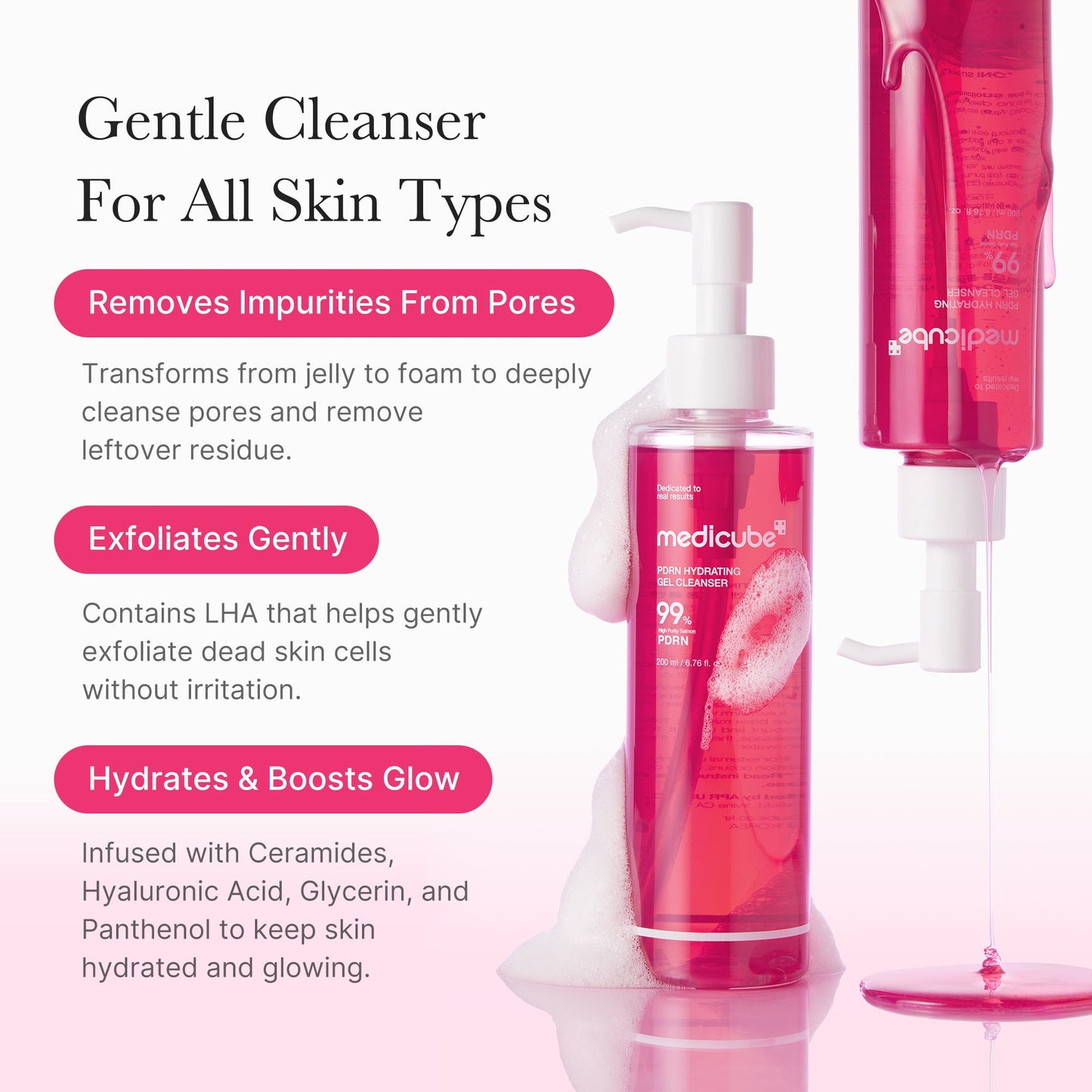 PDRN Pink Gel Cleanser with Gentle Everyday Cleansing