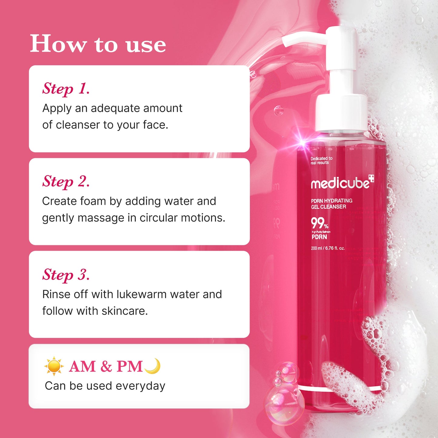 PDRN Pink Gel Cleanser with Gentle Everyday Cleansing