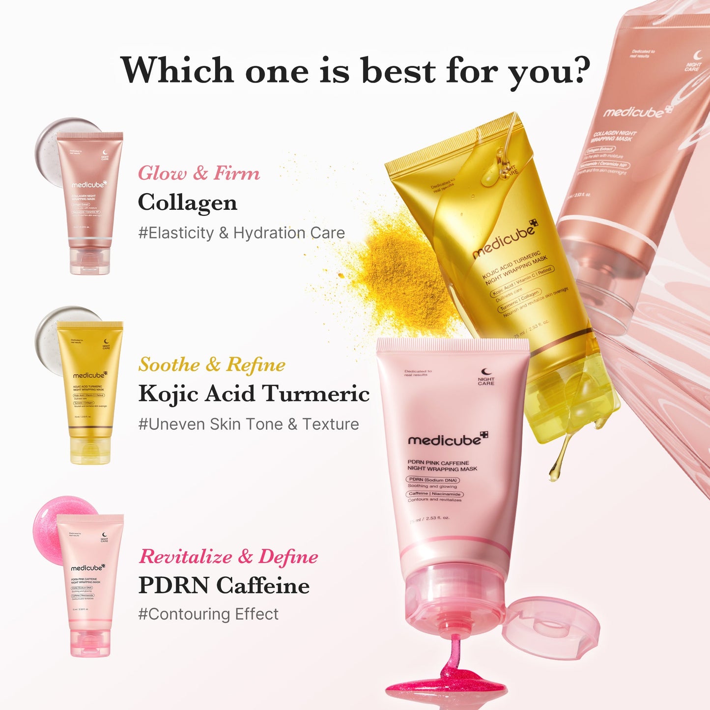 PDRN Pink Caffeine Overnight Wrapping Mask for Weekly Moisture Focused Care